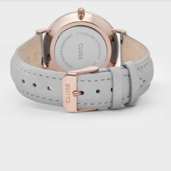 CLUSE La Bohème Rose Gold White Dial and Grey Leather Strap Watch main image 12